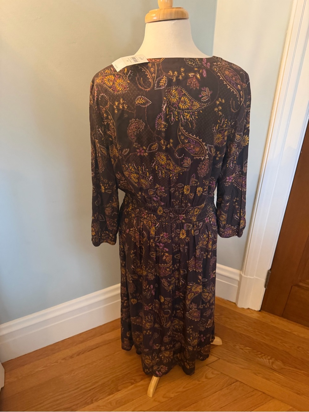 J.Jill Brown Paisley Floral Midi Maxi Dress Size Medium NWT - Picture 5 of 9
